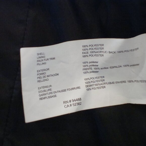 Nautica Puffer Jacket Women S Black Faux Fur Trim Hooded RN 94468 BARLEY USED! - Picture 8 of 12